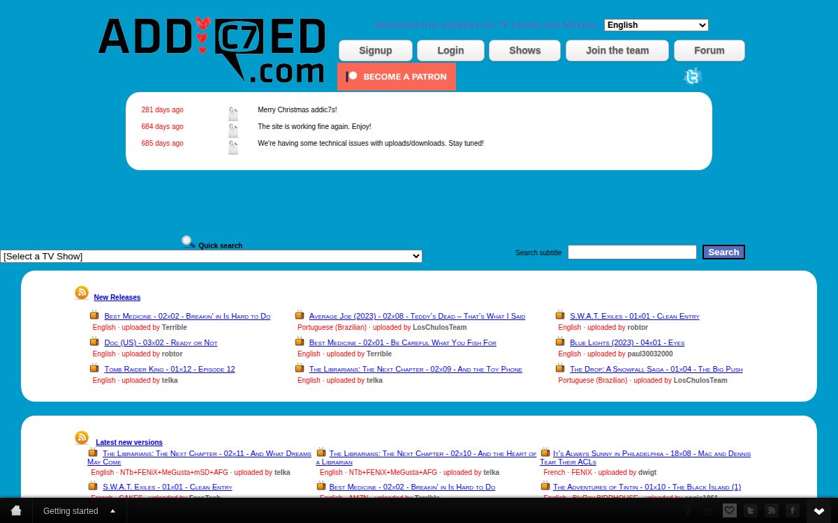 Addic7ed website