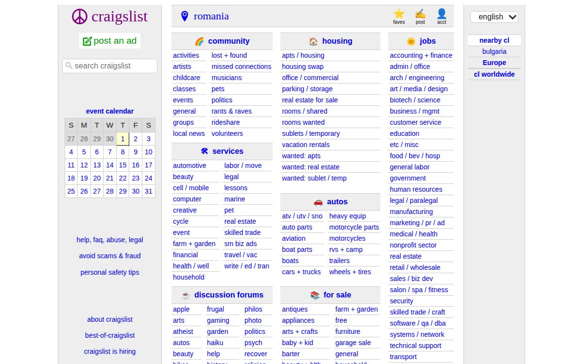 Craigslist website