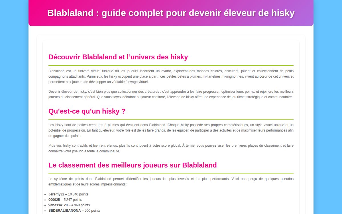 Blablaland website