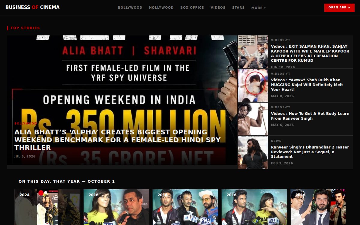 Businessofcinema website