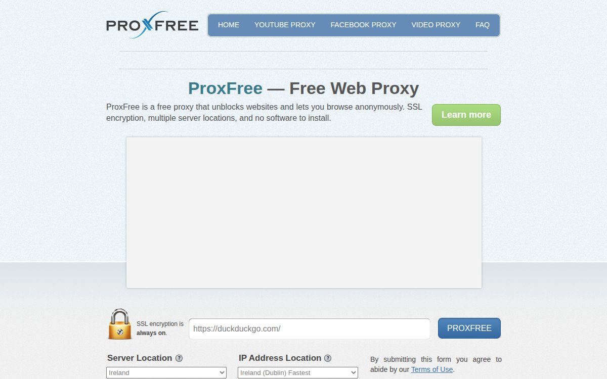 Proxfree website