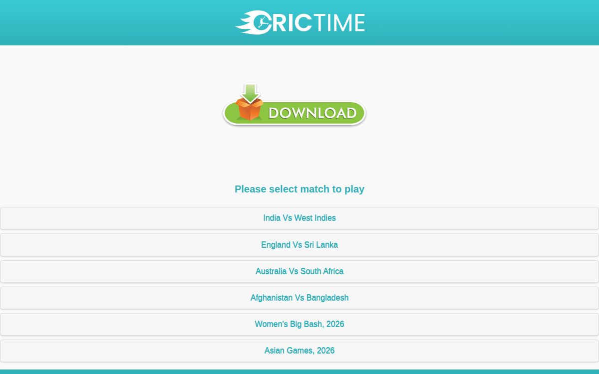 Crictime website
