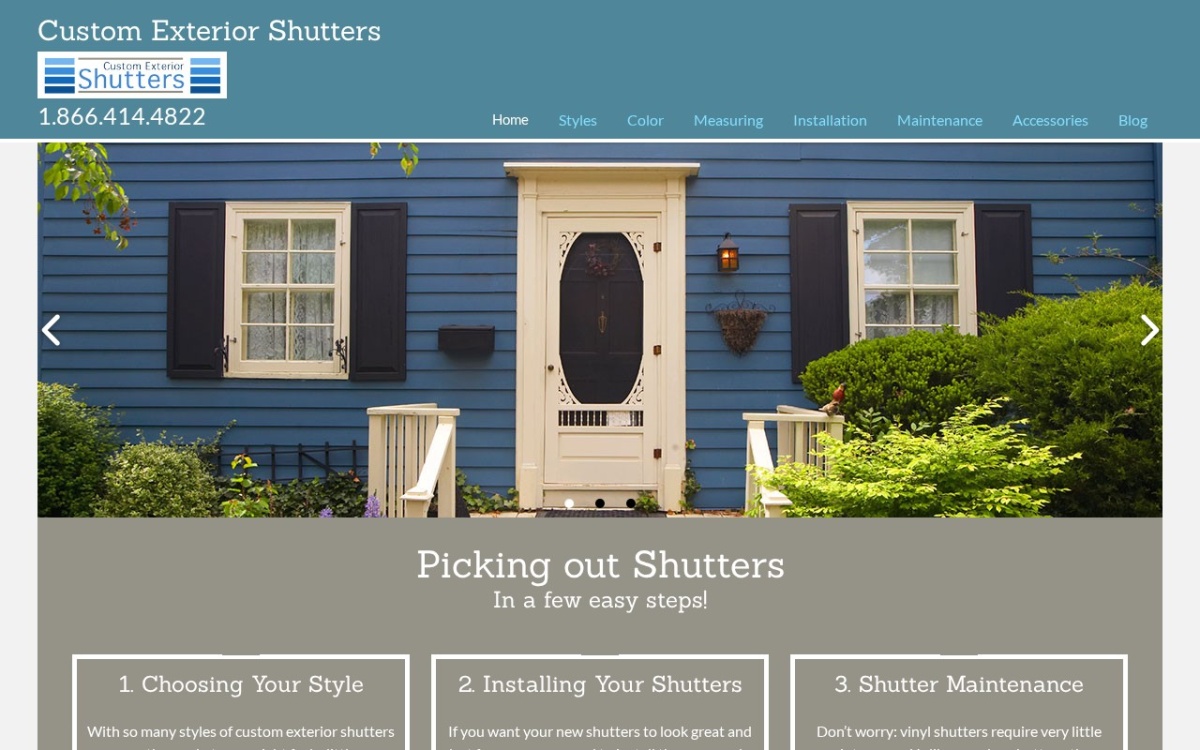 Customexteriorshutters website