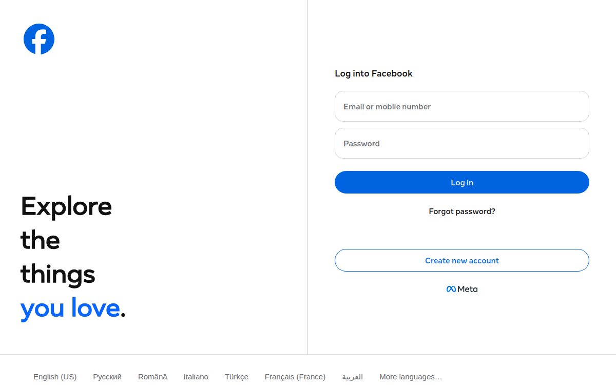 Facebook website