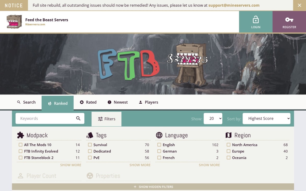 Ftbservers website