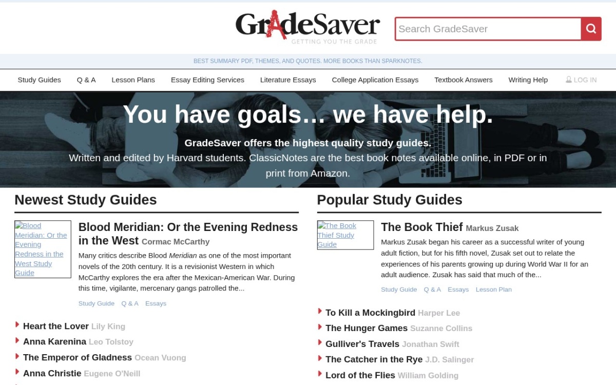 Gradesaver website