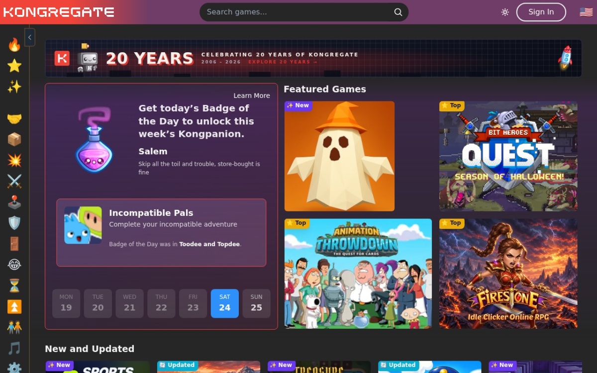 Kongregate website